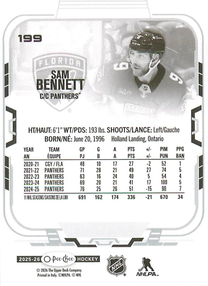 2025-26 UD O-Pee-Chee - Sam Bennett #199