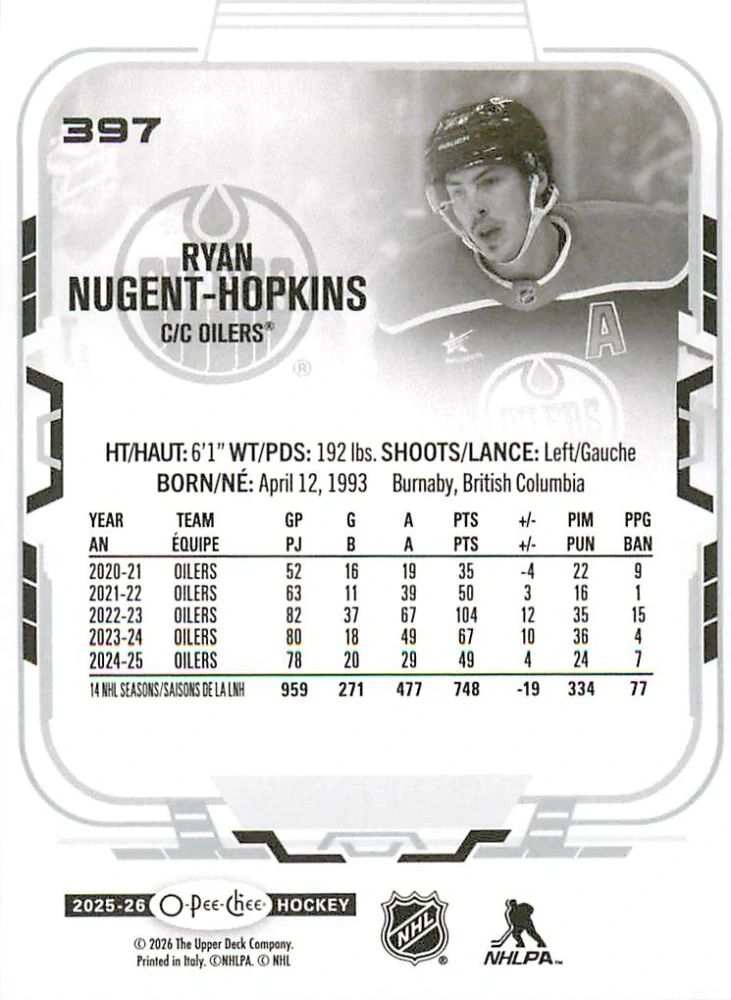 2025-26 UD O-Pee-Chee - Ryan Nugent-Hopkins #397