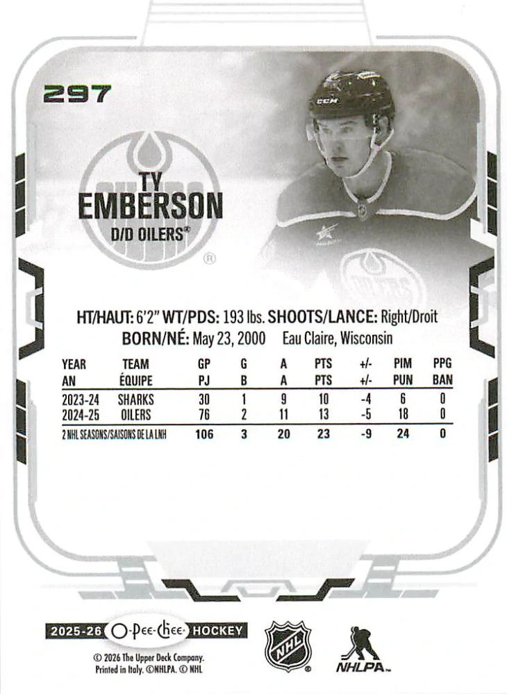 2025-26 UD O-Pee-Chee - Ty Emberson #297