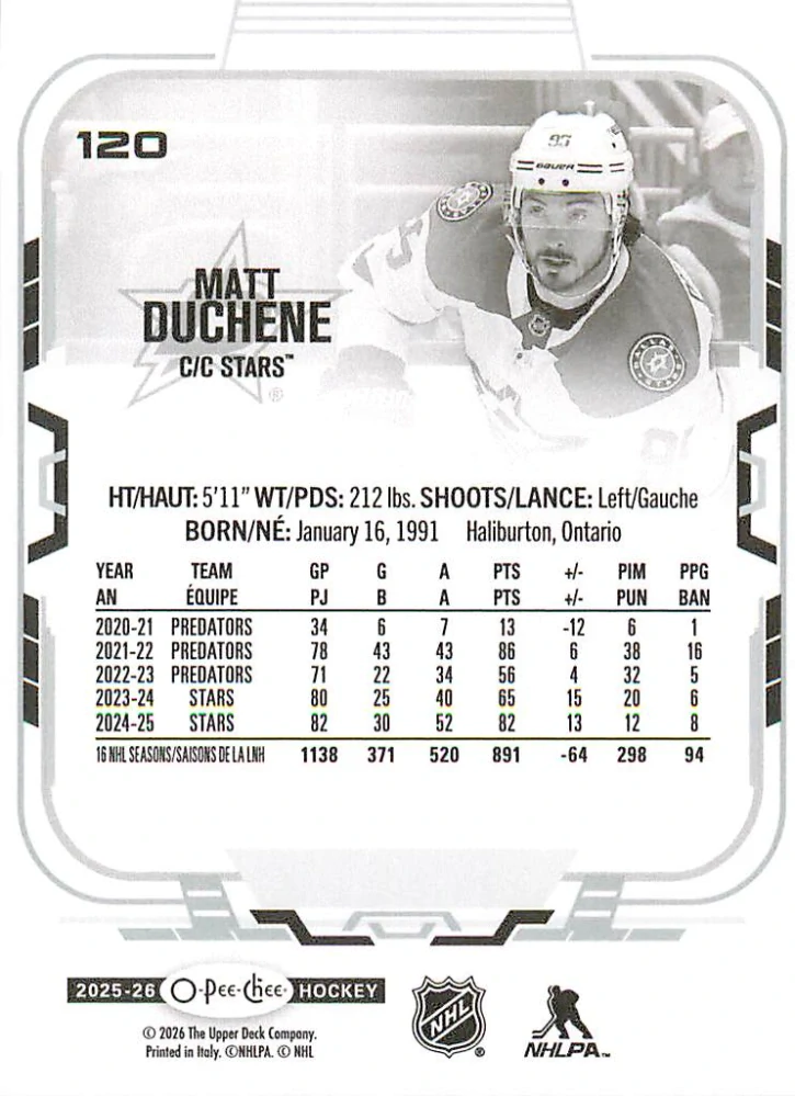 2025-26 UD O-Pee-Chee - Matt Duchene #120