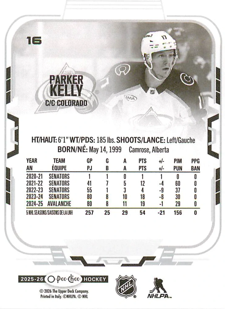 2025-26 UD O-Pee-Chee - Parker Kelly #16