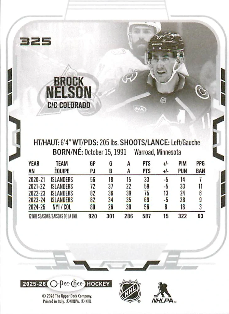 2025-26 UD O-Pee-Chee - Brock Nelson #325