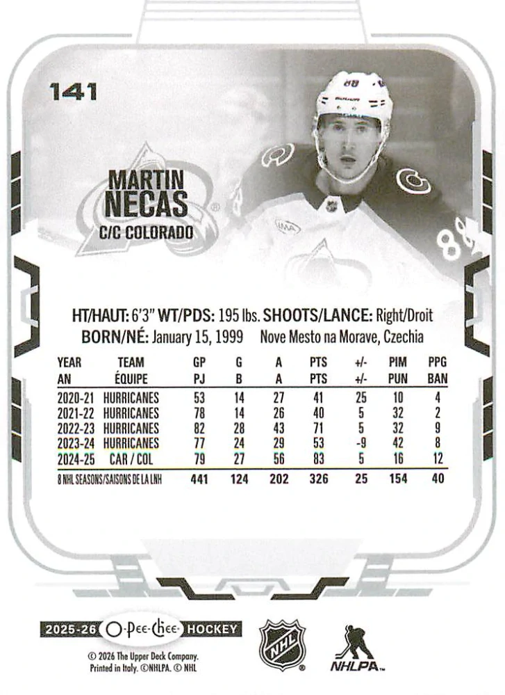2025-26 UD O-Pee-Chee - Martin Nečas #141