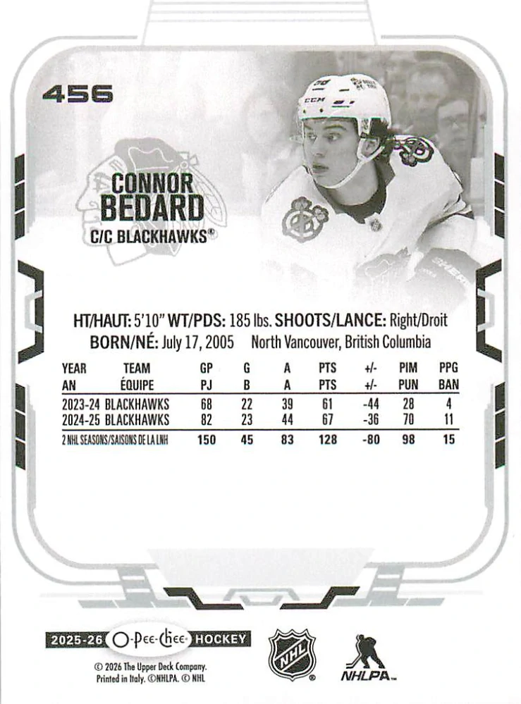 2025-26 UD O-Pee-Chee - Connor Bedard #456