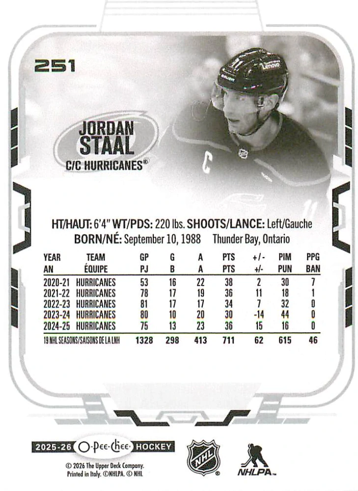 2025-26 UD O-Pee-Chee - Jordan Staal #251