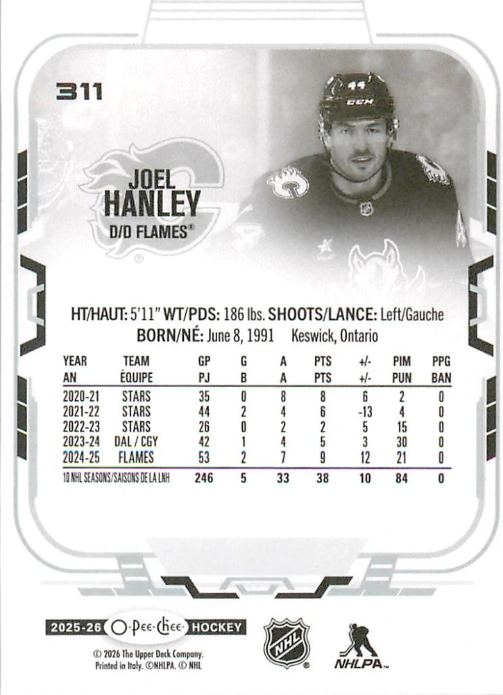 2025-26 UD O-Pee-Chee - Joel Hanley #311