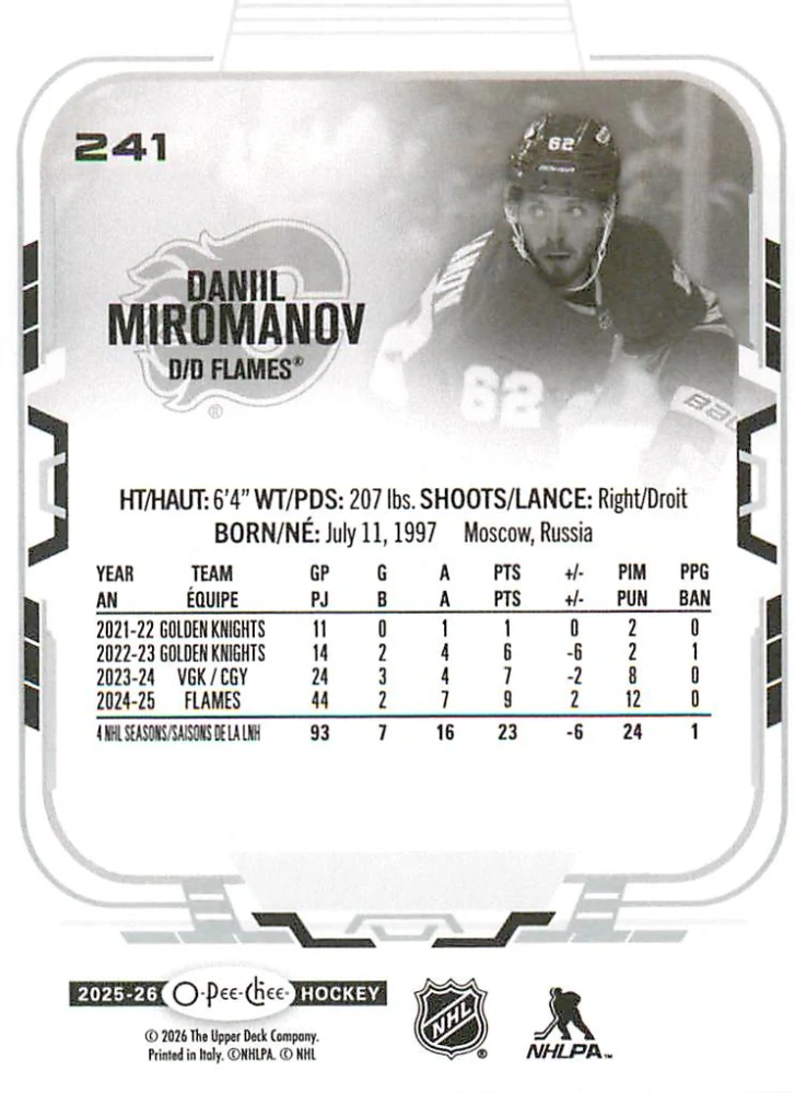 2025-26 UD O-Pee-Chee - Daniil Miromanov #241