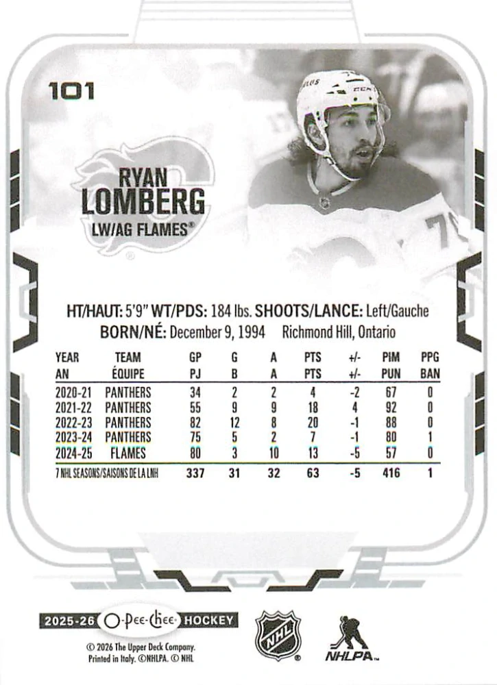 2025-26 UD O-Pee-Chee - Ryan Lomberg #101