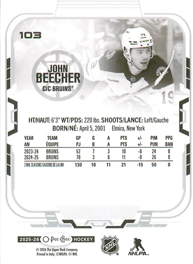2025-26 UD O-Pee-Chee - John Beecher #103