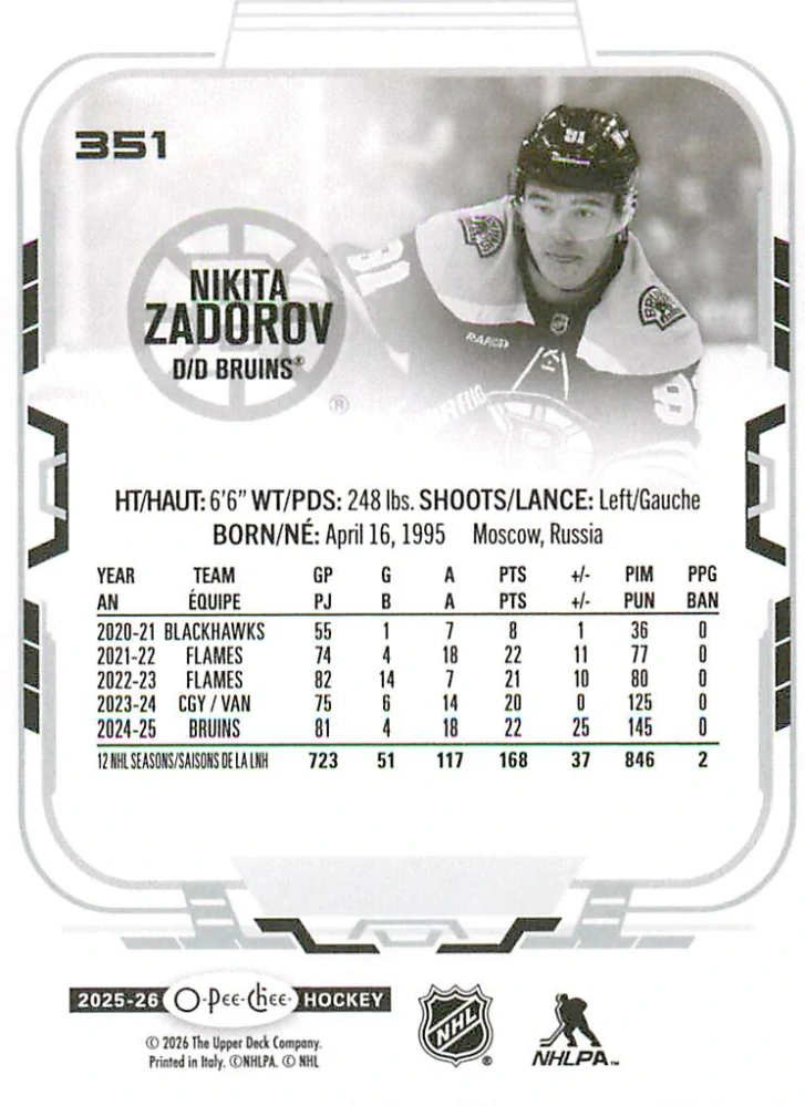 2025-26 UD O-Pee-Chee - Nikita Zadorov #351
