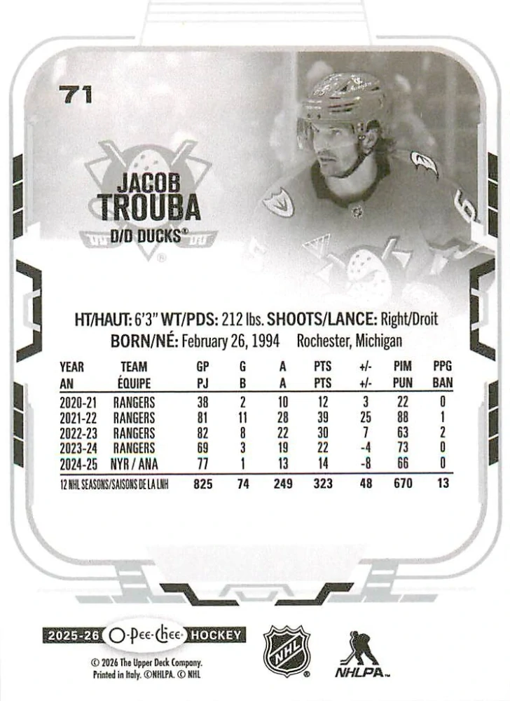 2025-26 UD O-Pee-Chee - Jacob Trouba #71