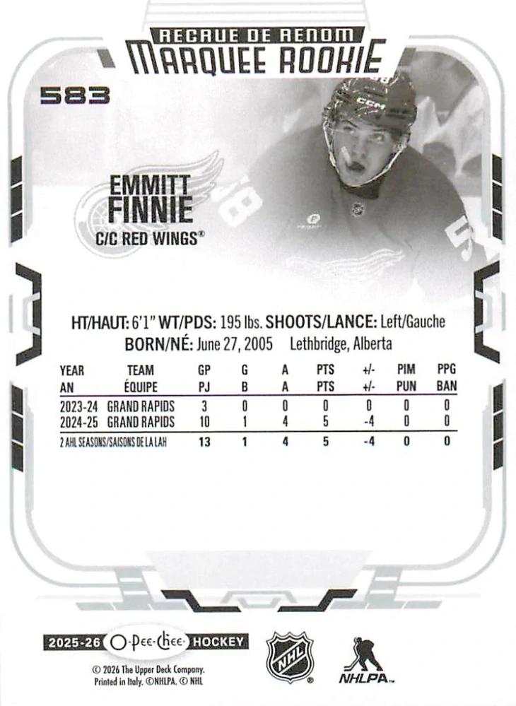 2025-26 UD O-Pee-Chee - Emmit Finnie - Marquee Rookie #583
