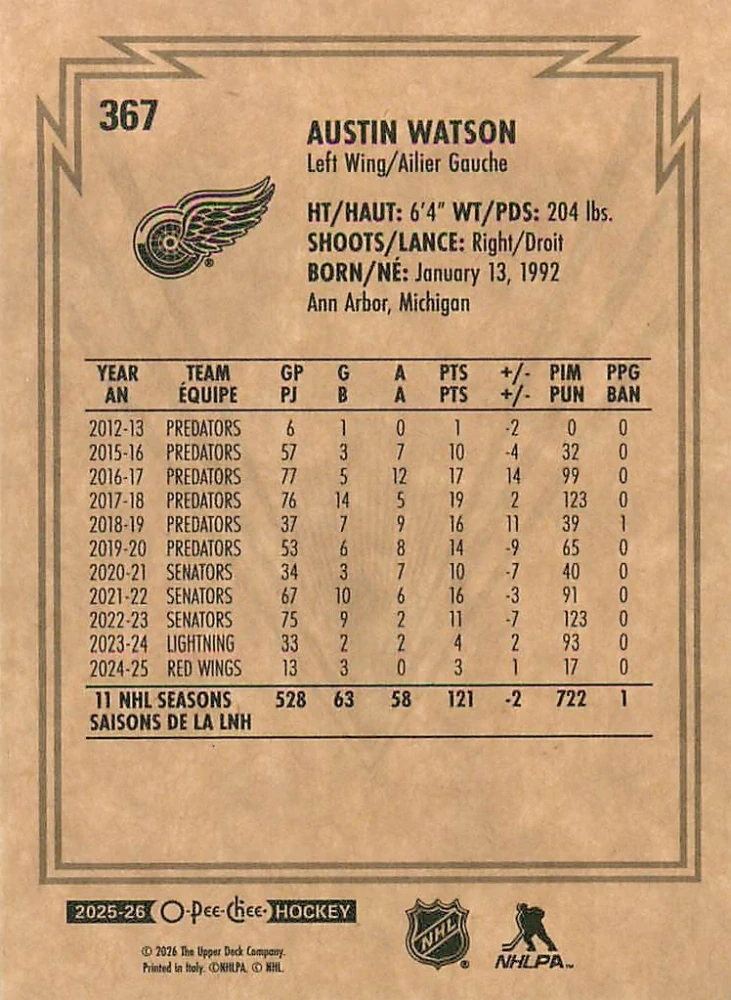 2025-26 UD O-Pee-Chee - Austin Watson - Retro #367