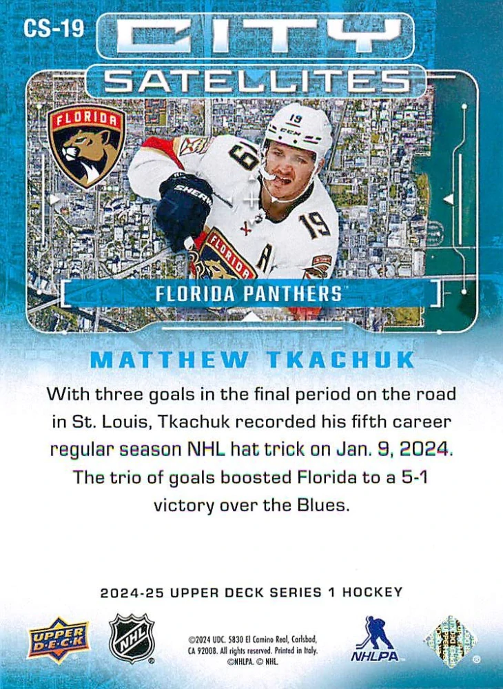 2024-25 UD Series 1 - Matthew Tkachuk - City Satellites #CS-19