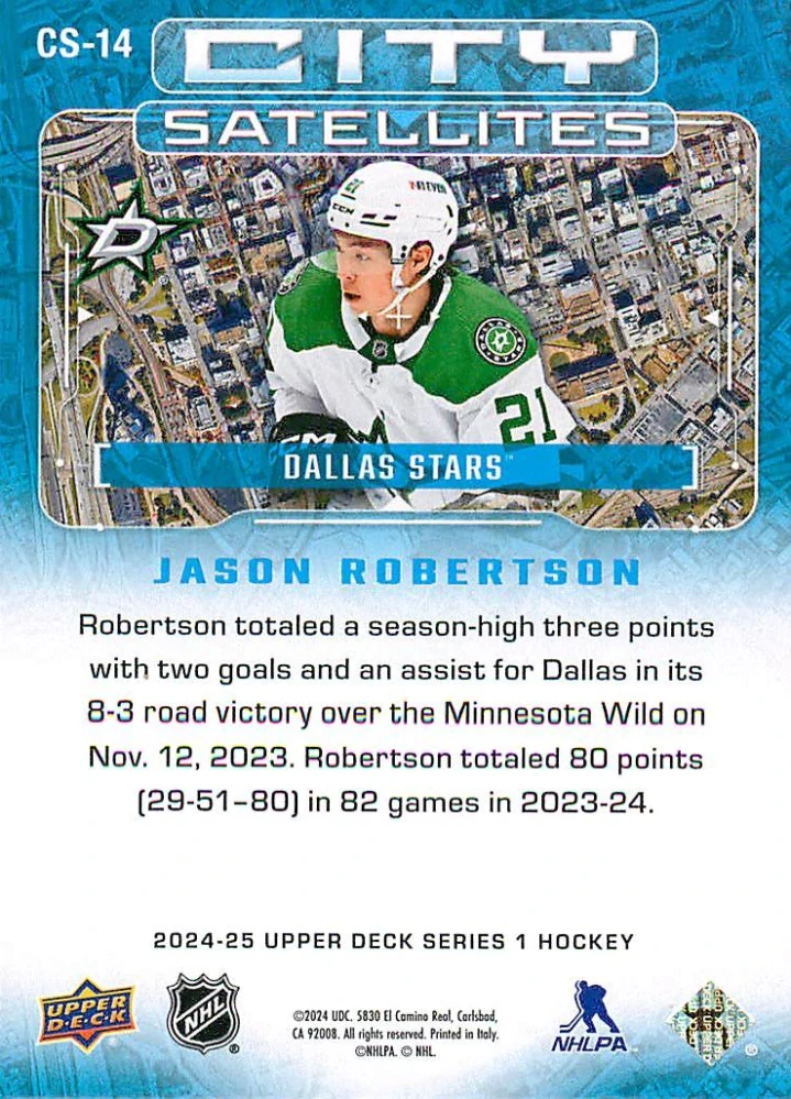 2024-25 UD Series 1 - Jason Robertson - City Satellites #CS-14