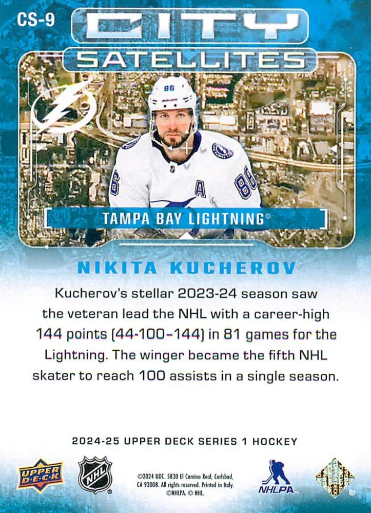 2024-25 UD Series 1 - Nikita Kucherov - City Satellites #CS-9