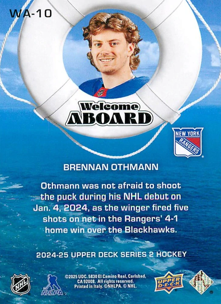 2024-25 UD Series 2 - Brennan Othmann - Welcome Aboard #WA-10