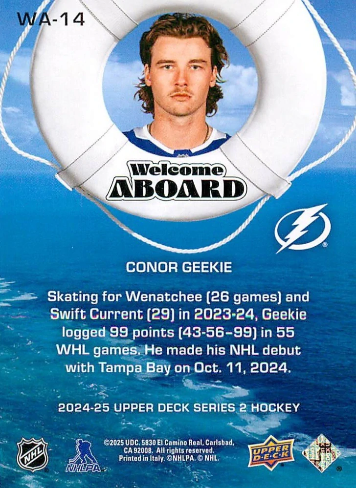 2024-25 UD Series 2 - Connor Geekie - Welcome Aboard #WA-14