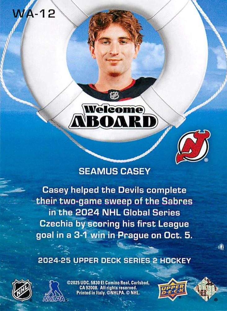 2024-25 UD Series 2 - Seamus Casey - Welcome Aboard #WA-12