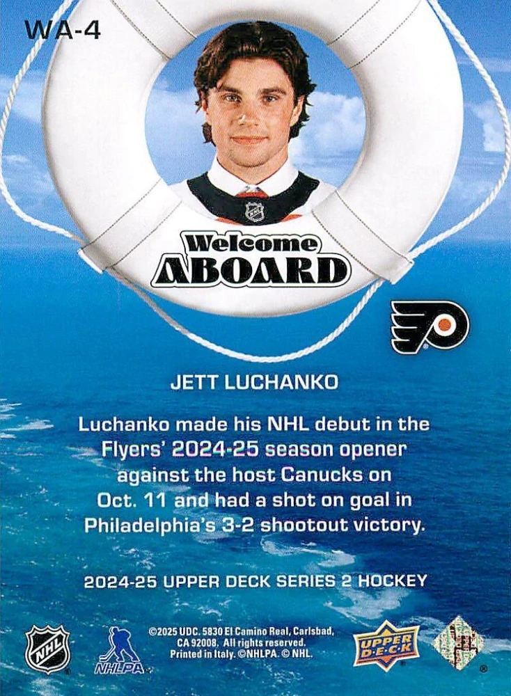 2024-25 UD Series 2 - Jett Luchanko - Welcome Aboard #WA-4