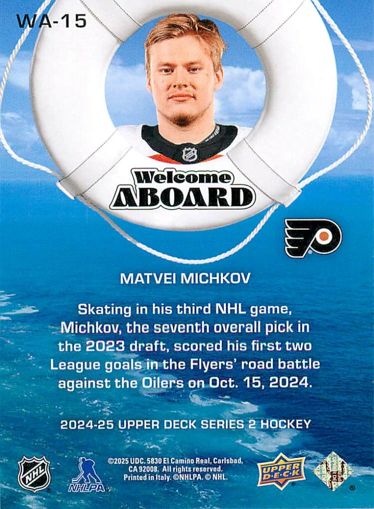 2024-25 UD Series 2 - Matvei Michkov - Welcome Aboard #WA-15