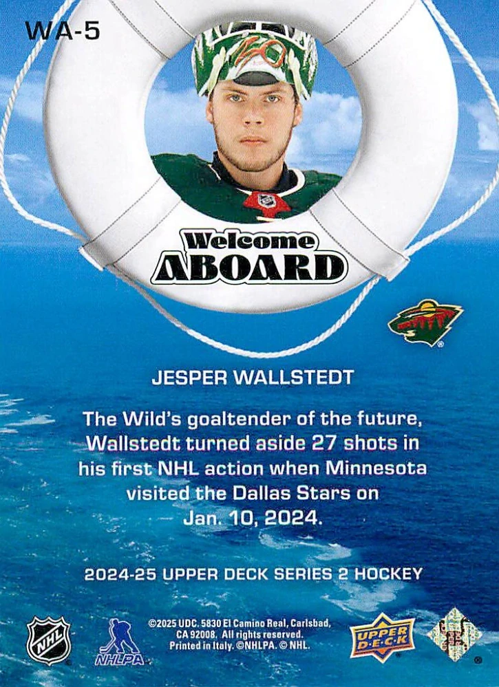 2024-25 UD Series 2 - Jesper Wallstedt - Welcome Aboard #WA-5