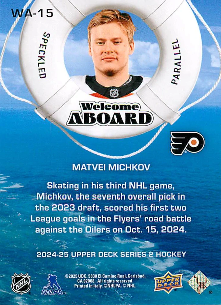 2024-25 UD Series 2 - Matvei Michkov - Welcome Aboard Speckled #WA-15