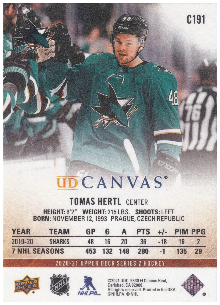 2020-21 UD Series 2 - Tomáš Hertl - Canvas #C191