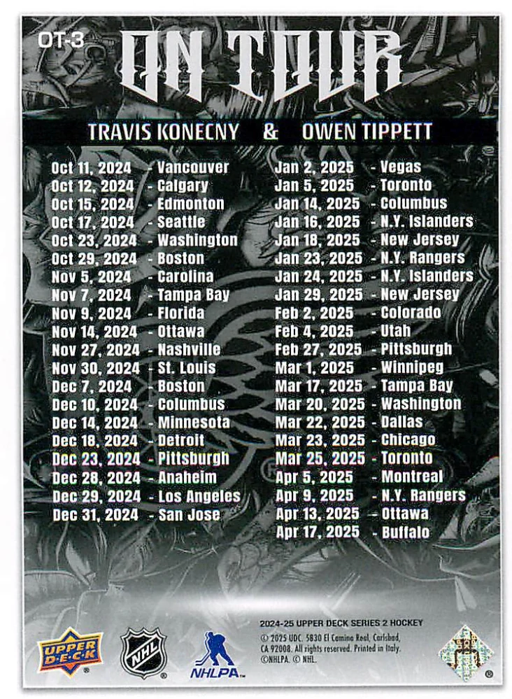 2024-25 UD Series 2 - Travis Konecny, Owen Tippett - On Tour #OT-3