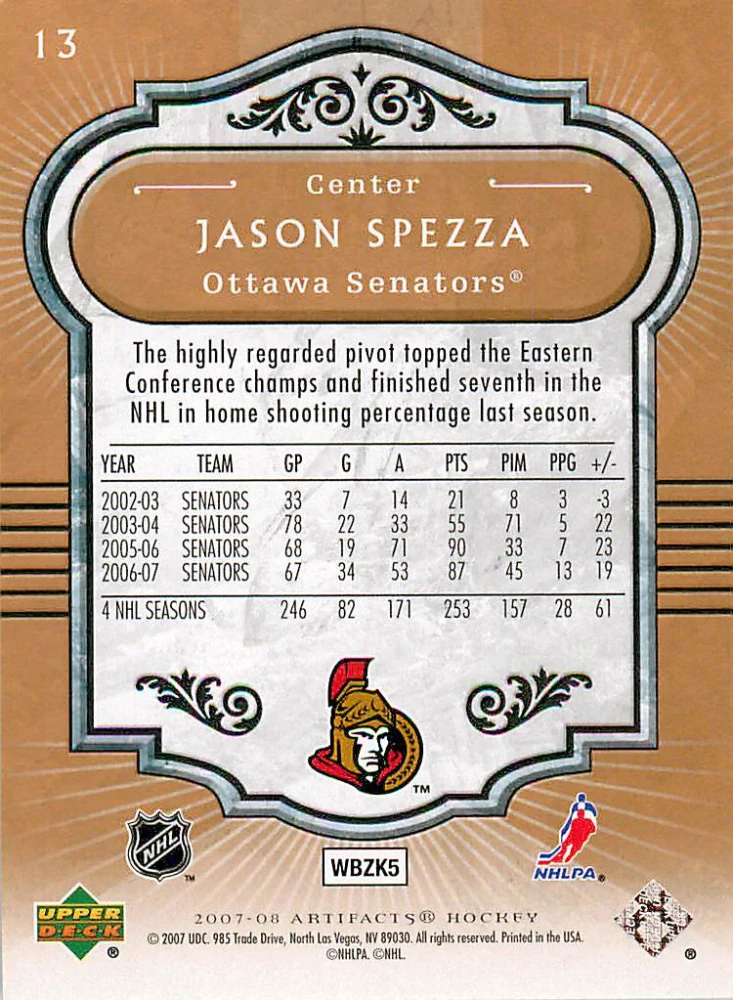 2007-08 UD Artifacts - Jason Spezza #13