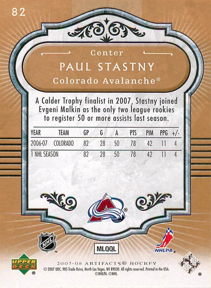 2007-08 UD Artifacts - Paul Stastny #82