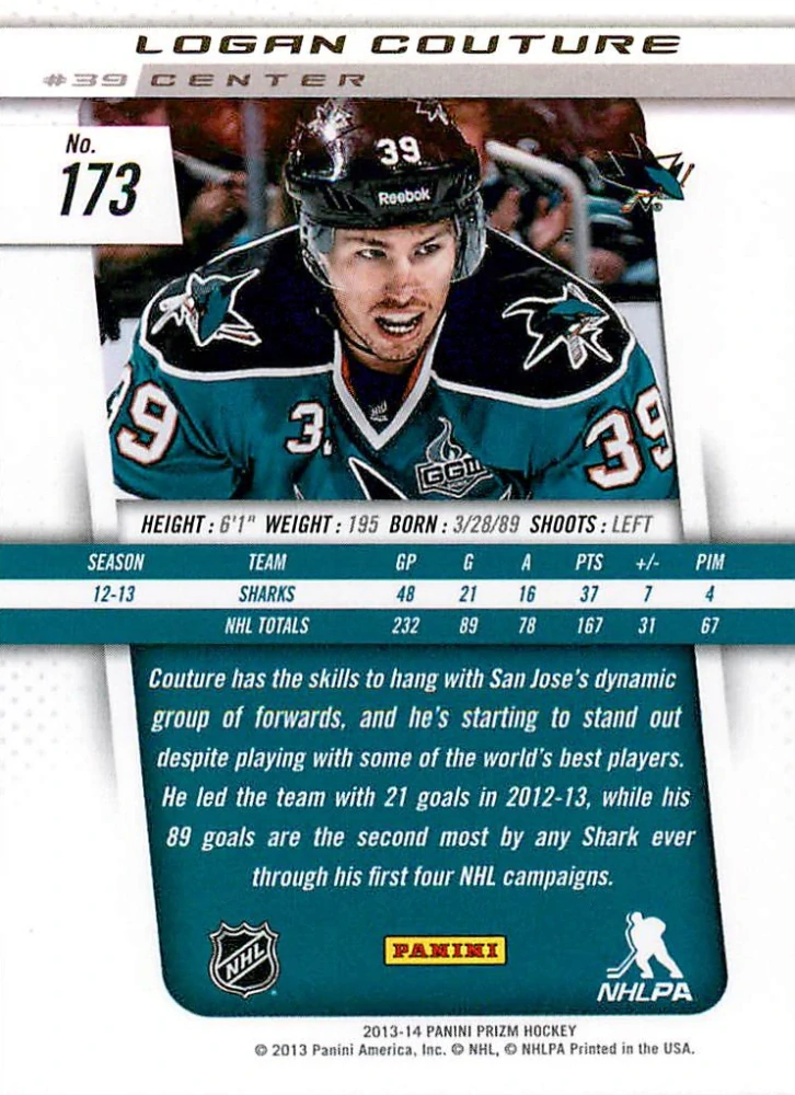 2013-14 Panini Prizm - Logan Couture #173