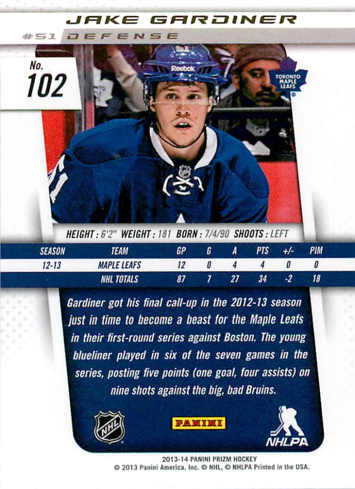 2013-14 Panini Prizm - Jake Gardiner #102