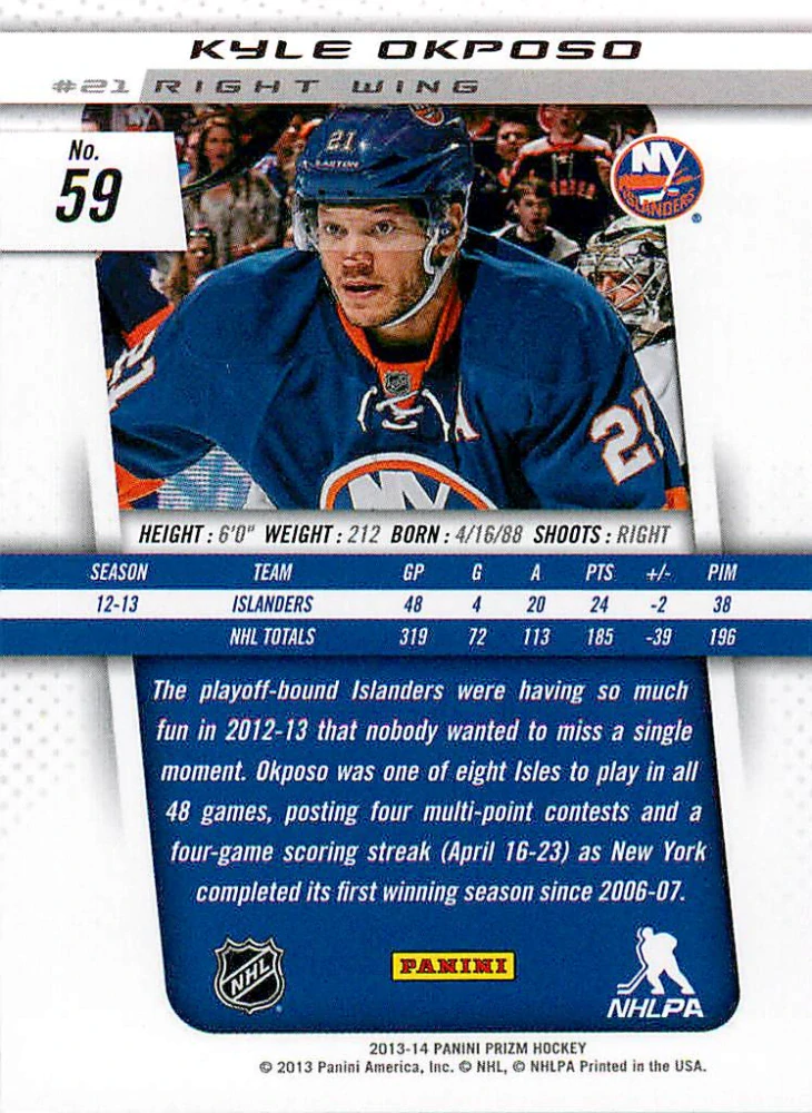 2013-14 Panini Prizm - Kyle Okposo #59