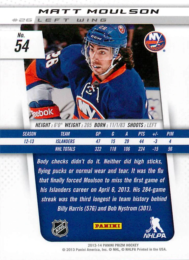 2013-14 Panini Prizm - Matt Moulson #54