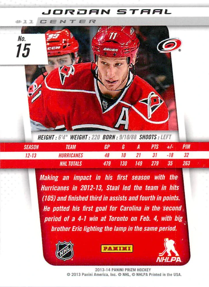 2013-14 Panini Prizm - Jordan Staal #15