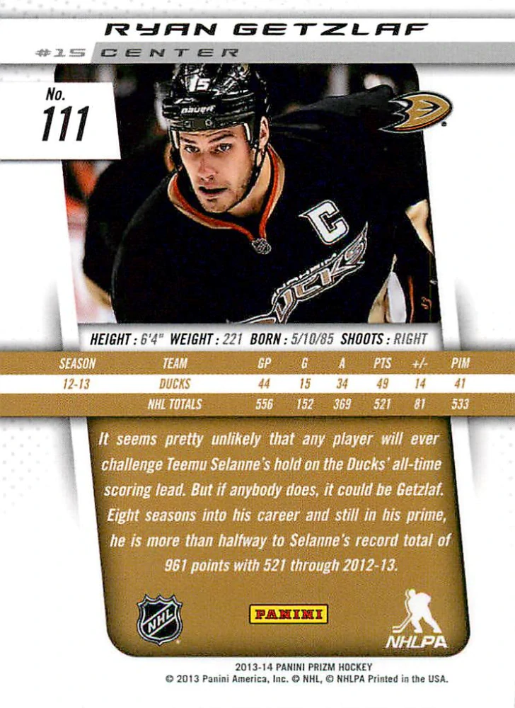 2013-14 Panini Prizm - Ryan Getzlaf #111