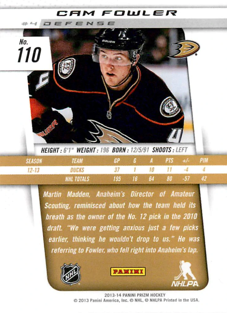2013-14 Panini Prizm - Cam Fowler #110