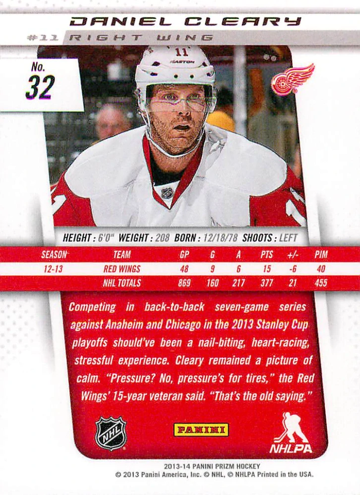 2013-14 Panini Prizm - Daniel Cleary #32