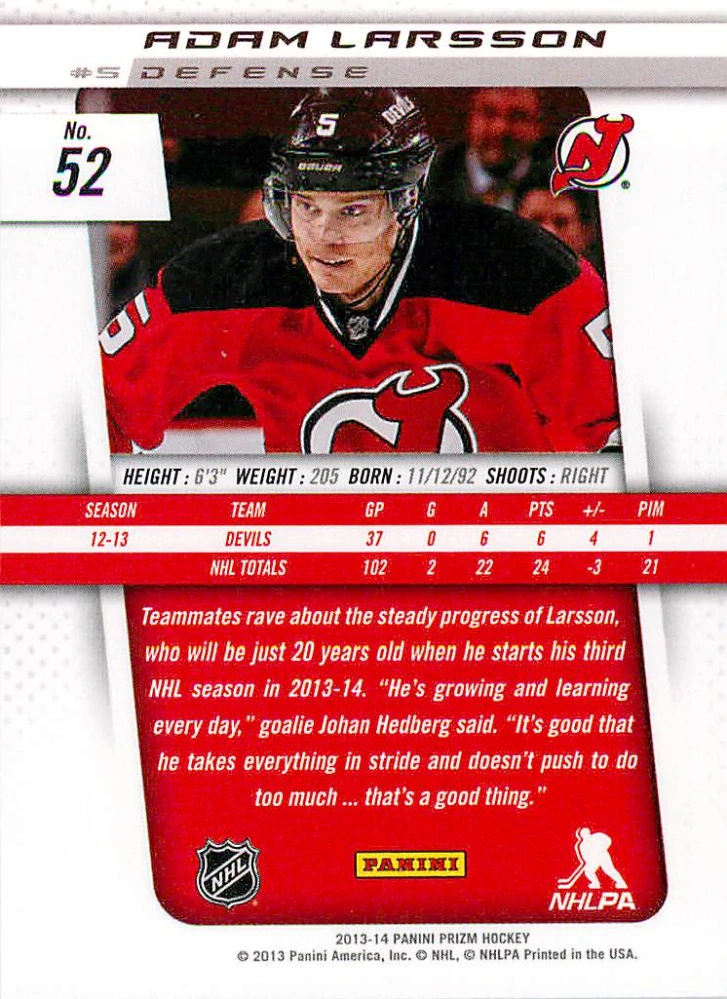 2013-14 Panini Prizm - Adam Larsson #52