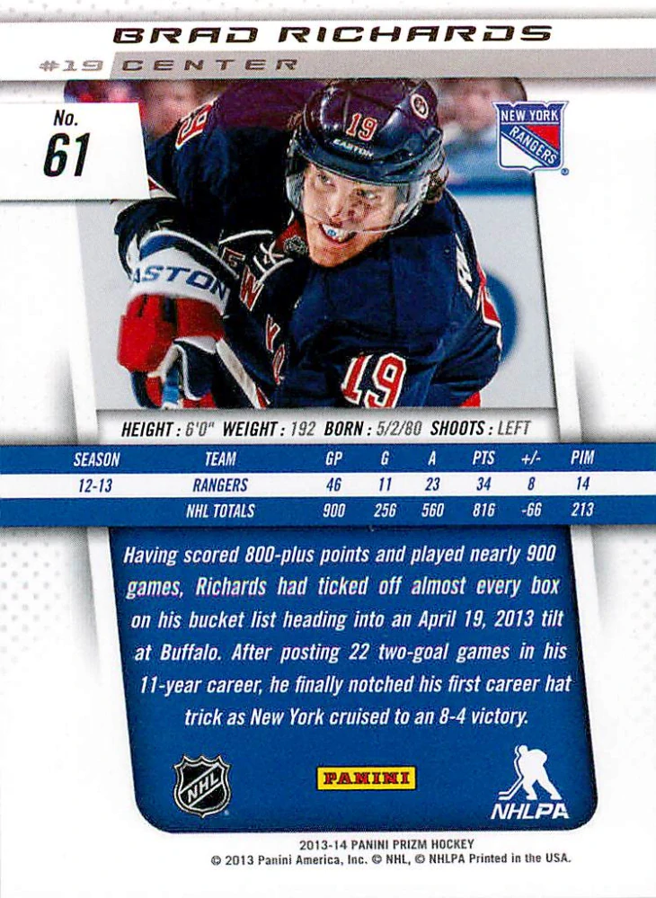 2013-14 Panini Prizm - Brad Richards #61