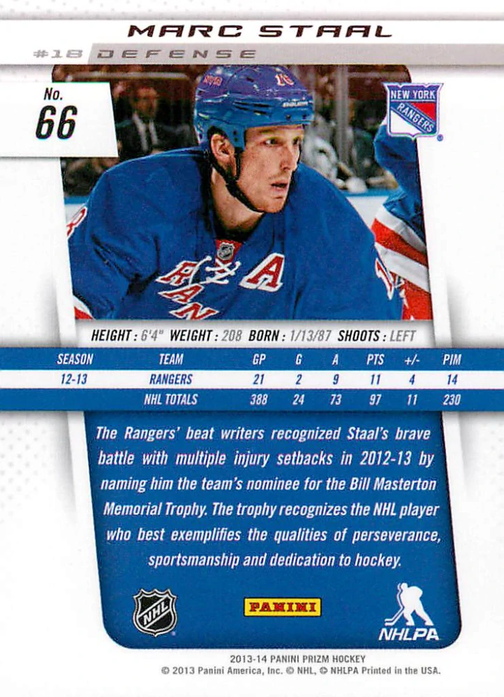 2013-14 Panini Prizm - Marc Staal #66