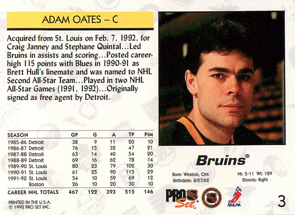 1992-93 Pro Set - Adam Oates #3
