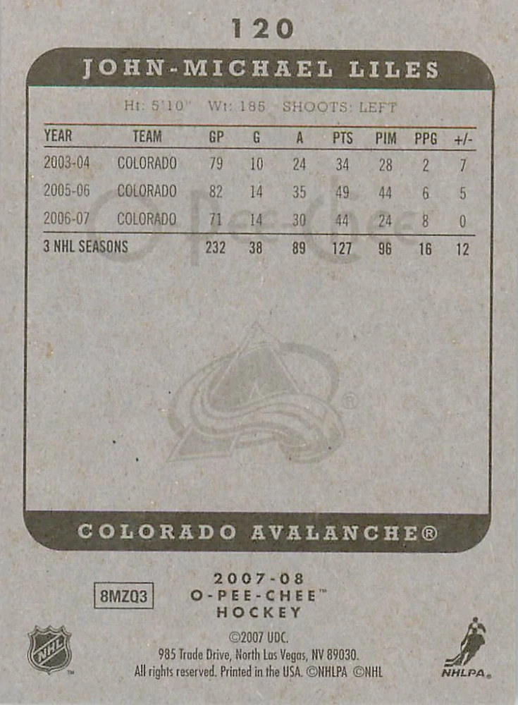2007-08 UD O-Pee-Chee - John-Michael Liles #120