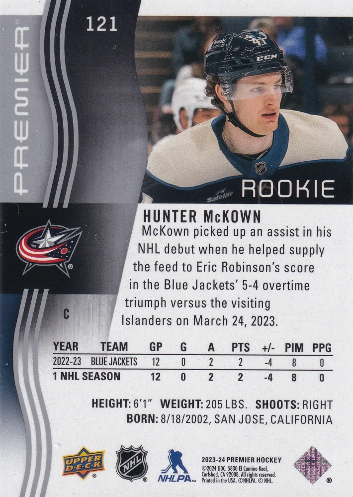 2023-24 UD Premier - Hunter McKown - Premier Rookie /399 #121
