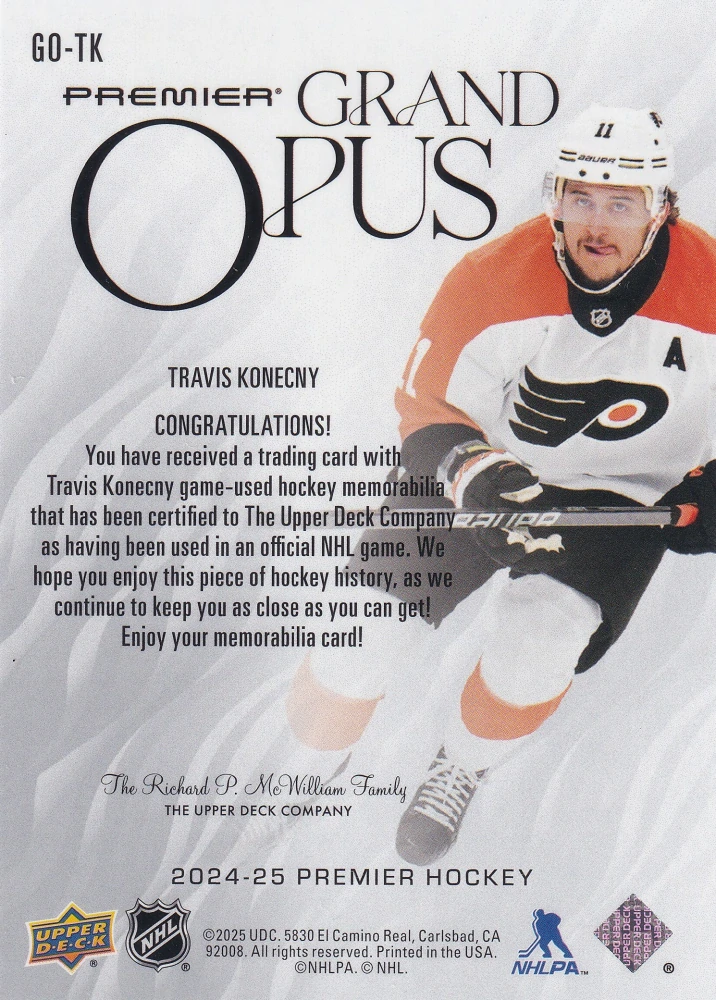 2024-25 UD Premier - Travis Konecny - Grand Opus /149 #GO-TK