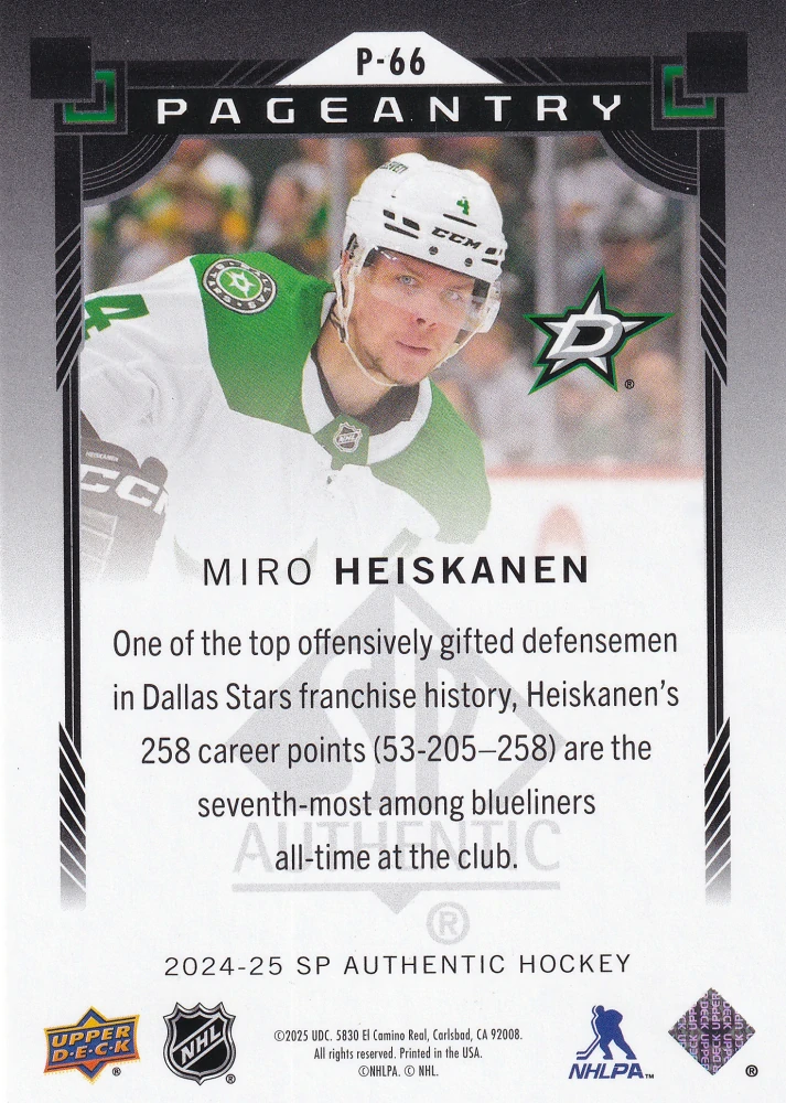 2024-25 UD SP Authentic - Miro Heiskanen - Pageantry #P-66
