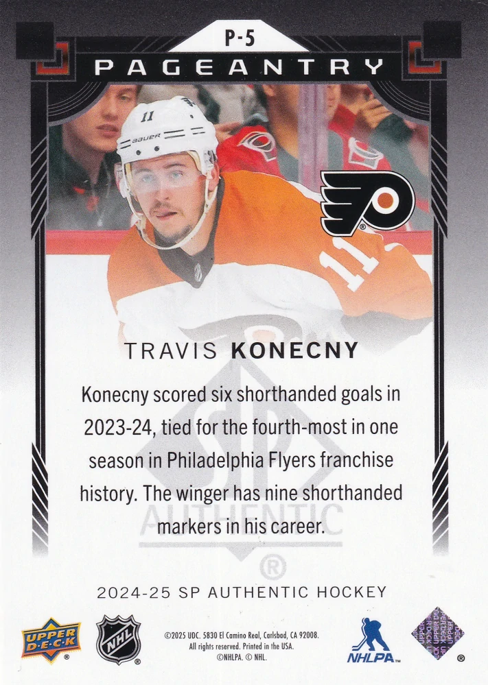 2024-25 UD SP Authentic - Travis Konecny - Pageantry #P-5