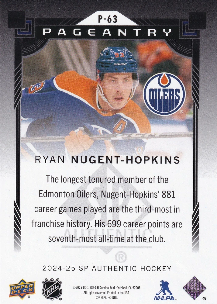 2024-25 UD SP Authentic - Ryan Nugent-Hopkins - Pageantry #P-63