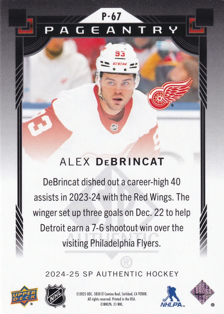 2024-25 UD SP Authentic - Alex DeBrincat - Pageantry Red #P-67